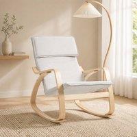 STILVORA Rocking Chair with High Back & Headrest in Cream