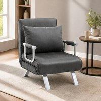 STILVORA Chair Bed 4-in-1 with Adjustable Back Grey