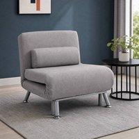 STILVORA Chair Bed with Removable Pillow Grey Linen