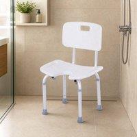 STILVORA Shower Chair Height Adjustable with Non-Slip Feet in White