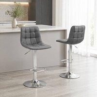 STILVORA Bar Stools Set of 2 with adjustable height grey