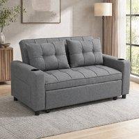 STILVORA 2 Seater Pull-Out Sofa Bed in Charcoal Grey