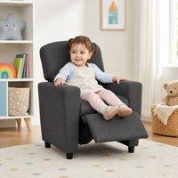 STILVORA Children's Armchair with Footrest Grey Linen