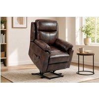 STILVORA Recliner Chair with Electric Lift & Faux Leather Finish in Brown