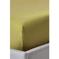 Homescapes Egyptian Cotton Fitted Sheet 12 inch 1000 Thread Count in Olive | Size: Single Fitted