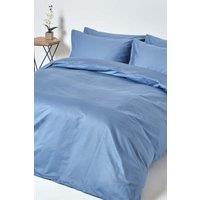 Homescapes Egyptian Cotton Duvet Cover with Pillowcase 1000 TC in Blue | Size: King