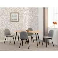 Seconique Hamilton Medium Dining Set with Athens Chairs in Grey