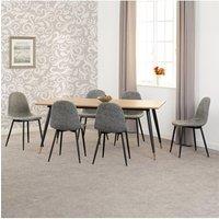 Seconique Hamilton Large Dining Set with Athens Chairs in Grey