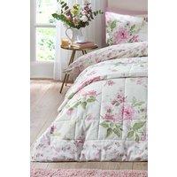 Catherine Lansfield 'Avebury Floral' Reversible Quilted Bedspread in Cream