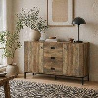 Wyld Haus Mango Wood Effect Sideboard 3 Drawers 2 Doors 120cm in Brown