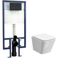 Balterley Hilderstone Contemporary Square Wall Hung Toilet Pan & Seat, White