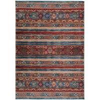 Kukoon Machine Washable Looped Pile Red Striped Living Room Area Rug | Size: 60 cm x 240 cm
