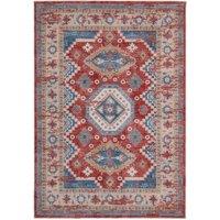 Kukoon Machine Washable Looped Pile Red Vintage Living Room Area Rug | Size: 200 cm x 290 cm