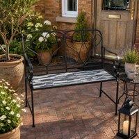 Shatchi Cascade Mosaic 2 Seater Garden Bench - Outdoor Patio Seat