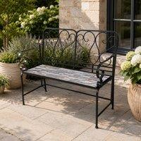 Shatchi Oasis Mosaic 2 Seater Garden Bench - Outdoor Patio Seat