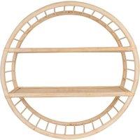 Madison & Mayfair Circular Natural Rattan Shelf Unit in Beige