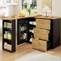 BTM Extendable Bar Table with 360 Rotating Top & Storage