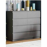Home Discount Vida Designs Denver 8 Drawer Storage Chest Bedroom Organizer in Grey