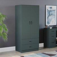 HD Designs Riano 2 Door 2 Drawer Wardrobe Storage in Green