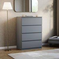 HD Designs Denver 4 Drawer Chest of Drawers Storage in Grey