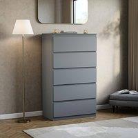 HD Designs Denver 5 Drawer Chest of Drawers Storage in Grey