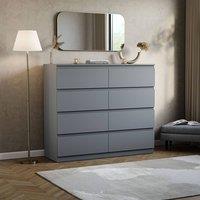 HD Designs Denver 8 Drawer Chest of Drawers Storage Bedroom Furniture in Grey