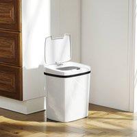 HOMCOM 15L Sensor Bin, Automatic Touchless Kitchen Bin, Battery Operated in White