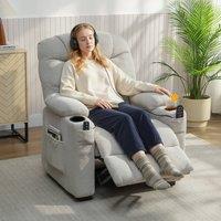 HOMCOM Electric Massage Recliner Armchair with Heat, Reclining Chair in Grey