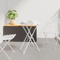 Berkfield Home Folding Bistro Table White 50x71 cm Powder-coated Steel | Size: 50x71 cm