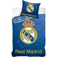 Real Madrid CF Crown Reversible Duvet Cover Set in Bright Blue | Size: Single