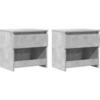 Berkfield Home Bedside Cabinets 2 pcs Concrete Grey 40x30x39 cm Engineered Wood | Size: 40 x 30 x 39 cm