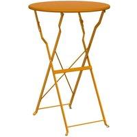 Berkfield Home Folding Bistro Table Mustard Yellow 50x71 cm Powder-coated Steel | Size: 50x71 cm