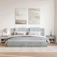Berkfield Home Elegant Bedside Cabinets 2 pcs Concrete Grey 40x30x39 cm Engineer | Size: 40 x 30 x 39 cm