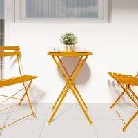Berkfield Home Modern Folding Bistro Table Mustard Yellow 50x71 cm Powder-coat | Size: 50x71 cm