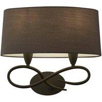 Netlighting Lua Wall Lamp 2 Light E27 Ash Grey With Ash Grey Shade
