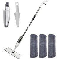 Nordara Wet & Dry Spray Mop 360 Flat Squeeze Floor Mop with 3 Microfiber Pads in White | Size: 100 cm