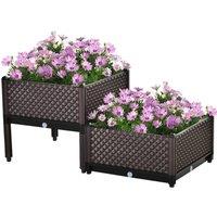 NESTLUNE Raised Garden Bed Planter Box for Flowers in Brown | Size: 1.25kg