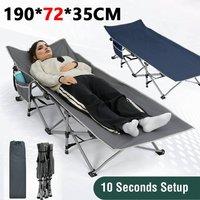 NESTLUNE Blue Camping Cot Heavy-Duty Portable Single Bed Folding