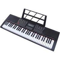 NESTLUNE 61 Keys Electronic Keyboard Digital Music Instrument in Black | Size: 100 cm x 15 cm