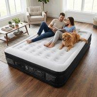 NESTLUNE King Airbed Extra Deep Mattress Built in Electric Pump in Black | Size: Cot