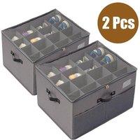 Kelvenix 2 X Shoe Storage Box Durable in Grey