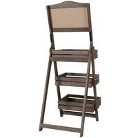 Kelvenix Solid Wood 3-Tier Plant Stand in Brown | Size: 100g
