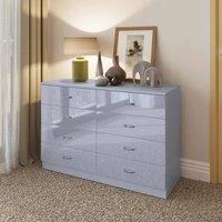 SPETLEK Grey Gloss 8 Drawer Chest of Drawers Matt Frame Large | Size: 0.6m2