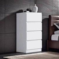 SPETLEK 4 Drawer Chest of Drawers Bedroom Furniture in White | Size: 0.6m2