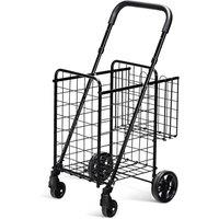 EONLION Folding Shopping Cart Portable in Black | Size: 100 cm