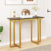 EONLION Console Table Modern Faux Marble in Black | Size: 100 cm