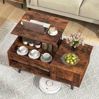 EONLION Coffee Table Living Room Table in Brown | Size: 100 cm