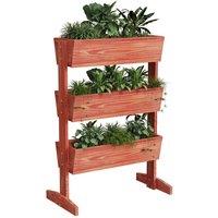 Kelvenix 3-Tierd Large Wooden Vertical Raised in Brown | Size: 100g