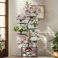 Kelvenix 7 Tier Plant Stand Indoor Iron Multiple Slim in Black