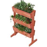 Kelvenix Rustic Vertical Raised Garden Bed 3 Tiered in Brown | Size: 100g